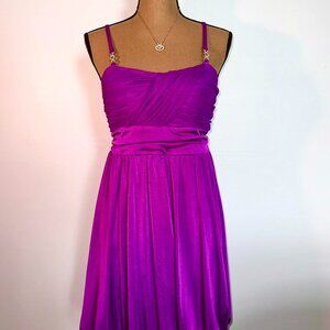 Purple strapless midi dress